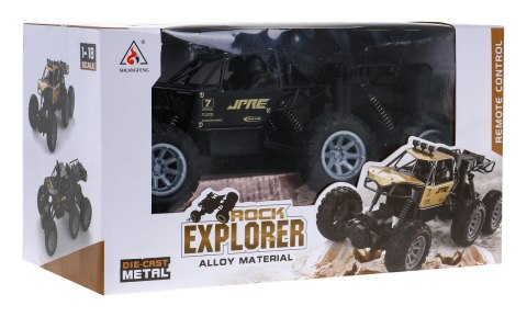 Metalowy crawler Rock Explorer 4x4 Zdalnie sterowany 1:18 Gumowe 6 kół Metalowy crawler Rock Explorer 4x4 Zdalnie sterowany 1:18 Gumowe 6 kół