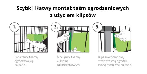 KLIPSY DO TAŚM OGRODZENIOWYCH OGRODZENIOWE 10szt. THERMOPLAST GRAFIT