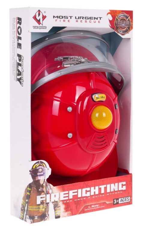Interaktywny Kask Strażaka dla dzieci 3+ Dźwięki Syren + Światełka + Regulowany obwód Interaktywny Kask Strażaka dla dzieci 3+ Dźwięki Syren + Światełka + Regulowany obwód