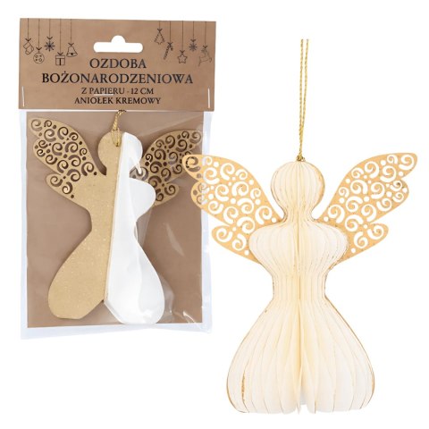 Zestaw 6 aniołków papierowych składanych 12cm - klasyczna biel Zestaw 6 aniołków papierowych składanych 12cm - klasyczna biel