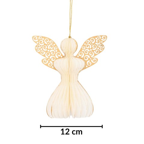 Zestaw 6 aniołków papierowych składanych 12cm - klasyczna biel Zestaw 6 aniołków papierowych składanych 12cm - klasyczna biel