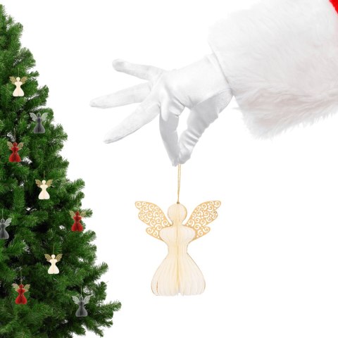Zestaw 6 aniołków papierowych składanych 12cm - klasyczna biel Zestaw 6 aniołków papierowych składanych 12cm - klasyczna biel