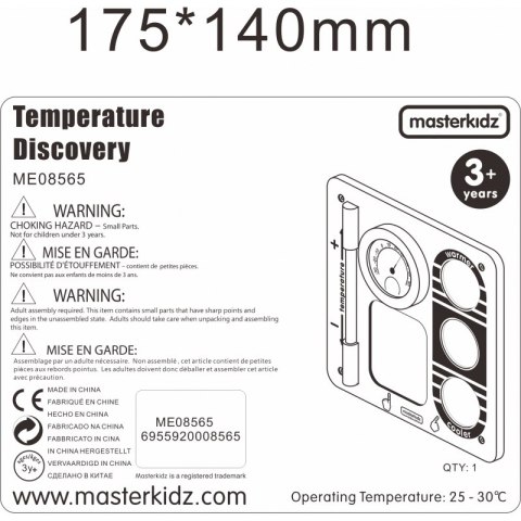 ŚCIENNA TABLICA EDUKACYJNA TEMPERATURA MASTERKIDZ ŚCIENNA TABLICA EDUKACYJNA TEMPERATURA MASTERKIDZ