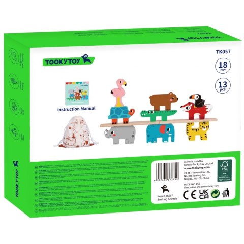 TOOKY TOY Drewniane Klocki Zwierzątka 9 Elementów TOOKY TOY Drewniane Klocki Zwierzątka 9 Elementów