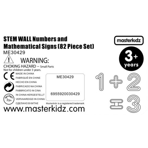 MASTERKIDZ Zestaw Cyferek i Znaków do Nauki Liczenia i Matematyki do Paneli Ściennych STEM 82 el. MASTERKIDZ Zestaw Cyferek i Znaków do Nauki Liczenia i Matematyki do Paneli Ściennych STEM 82 el.