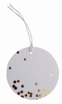 Zawieszki do prezentów Golden Dots okrągła 10 szt ze sznurkiem