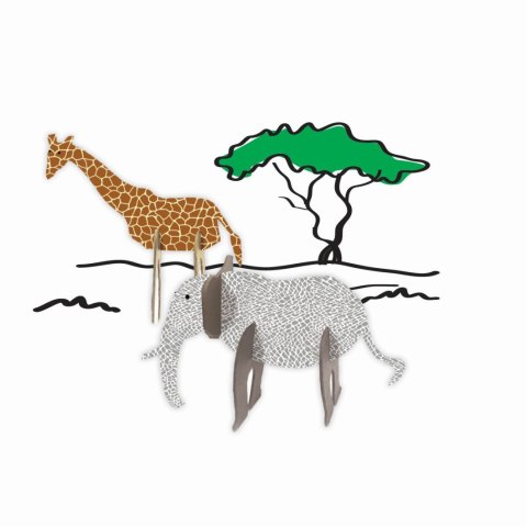 Zestaw kształtów tekturowych 3D AFRICA 5 szt 1512 cm