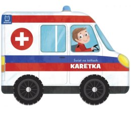 KSIĄŻECZKA RUCHOME KÓŁKA ŚWIAT NA KÓŁKACH KARETKA