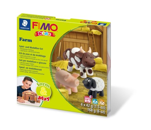 Zestaw FIMO Kids Form&Play Farma 4 x 42g + akcesoria Staedtler Zestaw FIMO Kids Form&Play Farma 4 x 42g + akcesoria Staedtler