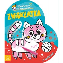 Zwierzątka. Pierwsza kolorowanka z kotkiem