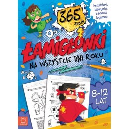 Łamigłówki na wszystkie dni roku. 365 zadań. Krzyżówki, labirynty, zadania logiczne. 8-12 lat. Niebieska