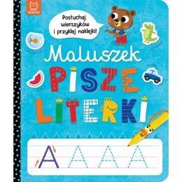 Maluszek pisze literki. Posłuchaj wierszyków i przyklej naklejki