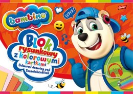 Blok rysunkowy z kolorowymi kartkami A4 16 kartek okładka kredowana 80 g/m2 ZWIERZAKI UCZNIAKI