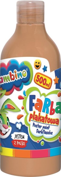Farba plakatowa w butelce cielista 500 ml ZWIERZAKI UCZNIAKI
