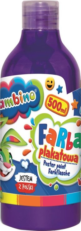 Farba plakatowa w butelce fioletowa 500 ml ZWIERZAKI UCZNIAKI