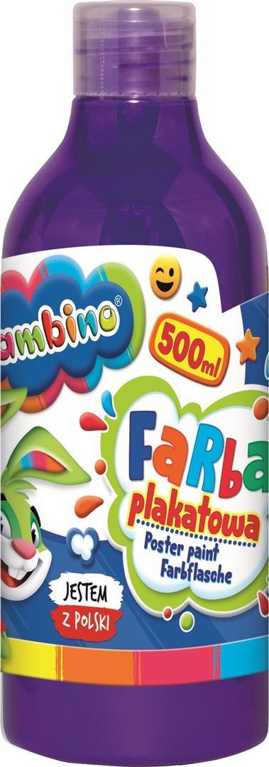 Farba plakatowa w butelce fioletowa 500 ml ZWIERZAKI UCZNIAKI Farba plakatowa w butelce fioletowa 500 ml ZWIERZAKI UCZNIAKI