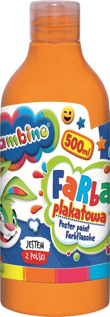 Farba plakatowa w butelce pomarańczowa 500 ml ZWIERZAKI UCZNIAKI Farba plakatowa w butelce pomarańczowa 500 ml ZWIERZAKI UCZNIAKI