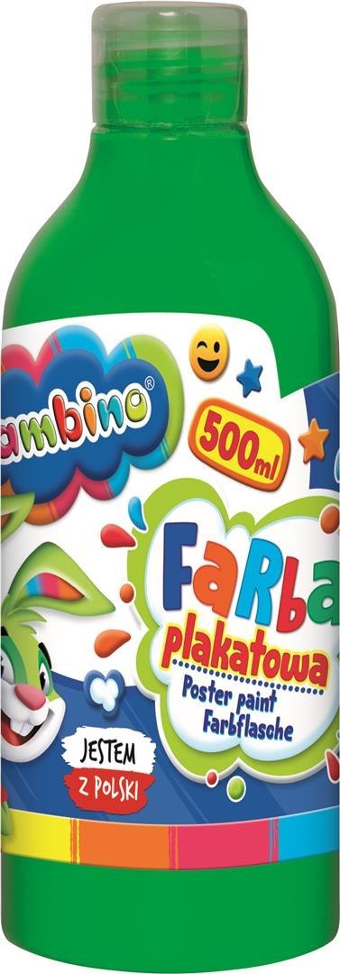 Farba plakatowa w butelce zielona 500 ml ZWIERZAKI UCZNIAKI Farba plakatowa w butelce zielona 500 ml ZWIERZAKI UCZNIAKI