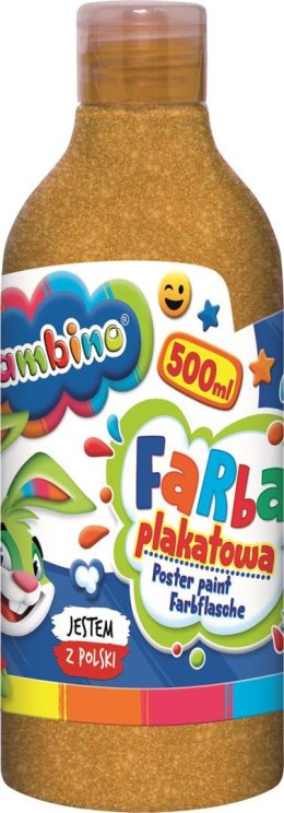 Farba plakatowa w butelce złota 500 ml ZWIERZAKI UCZNIAKI