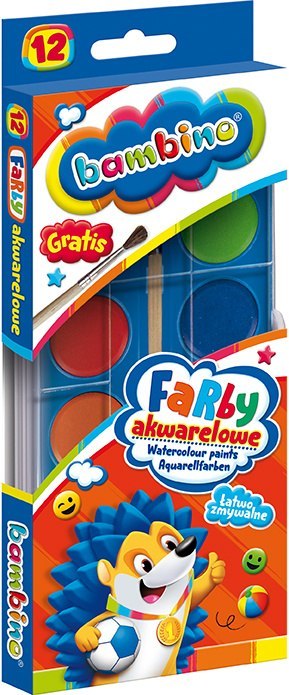 Farby akwarelowe 12 kolorów ZWIERZAKI UCZNIAKI Farby akwarelowe 12 kolorów ZWIERZAKI UCZNIAKI