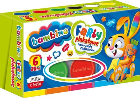 Farby plakatowe 6 kolorów 20 ml ZWIERZAKI UCZNIAKI Farby plakatowe 6 kolorów 20 ml ZWIERZAKI UCZNIAKI
