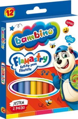 Flamastry 12 kolorów ZWIERZAKI UCZNIAKI