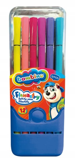 Flamastry w etui 12 kolorów ZWIERZAKI UCZNIAKI
