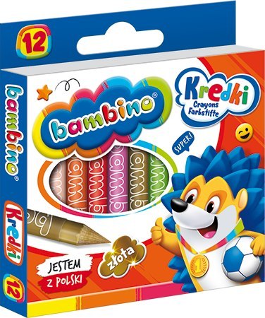 Kredki BAMBINO 12 kolorów + temperówka ZWIERZAKI UCZNIAKI Kredki BAMBINO 12 kolorów + temperówka ZWIERZAKI UCZNIAKI
