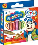 Kredki BAMBINO 12 kolorów + temperówka ZWIERZAKI UCZNIAKI