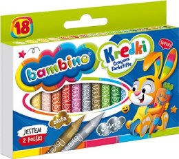 Kredki BAMBINO 18 kolorów + temperówka ZWIERZAKI UCZNIAKI
