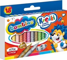 Kredki BAMBINO 18 kolorów + temperówka ZWIERZAKI UCZNIAKI