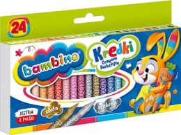 Kredki BAMBINO 24 kolory + temperówka ZWIERZAKI UCZNIAKI