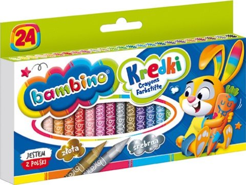 Kredki BAMBINO 24 kolory + temperówka ZWIERZAKI UCZNIAKI Kredki BAMBINO 24 kolory + temperówka ZWIERZAKI UCZNIAKI