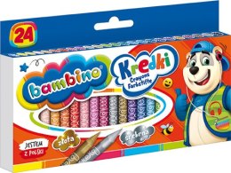 Kredki BAMBINO 24 kolory + temperówka ZWIERZAKI UCZNIAKI