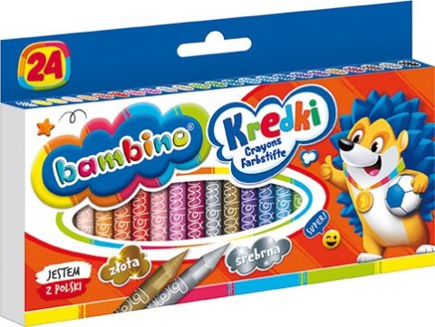 Kredki BAMBINO 24 kolory + temperówka ZWIERZAKI UCZNIAKI Kredki BAMBINO 24 kolory + temperówka ZWIERZAKI UCZNIAKI