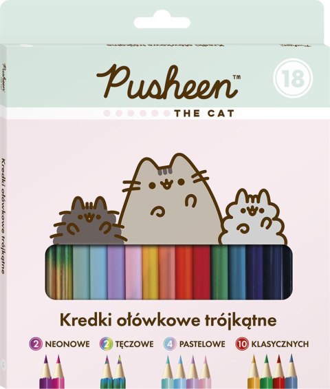 Kredki ołówkowe trójkątne 18 kolorów PUSHEEN Kredki ołówkowe trójkątne 18 kolorów PUSHEEN