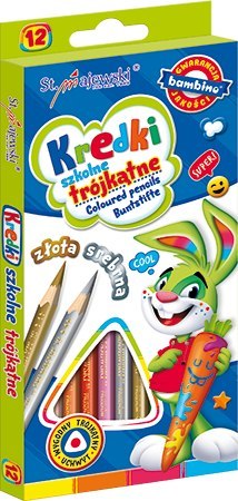 Kredki szkolne trójkątne 12 kolorów ZWIERZAKI UCZNIAKI Kredki szkolne trójkątne 12 kolorów ZWIERZAKI UCZNIAKI