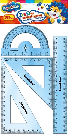 Zestaw geometryczny 4 elementy 20 cm ZWIERZAKI UCZNIAKI