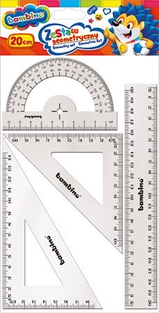 Zestaw geometryczny 4 elementy 20 cm ZWIERZAKI UCZNIAKI