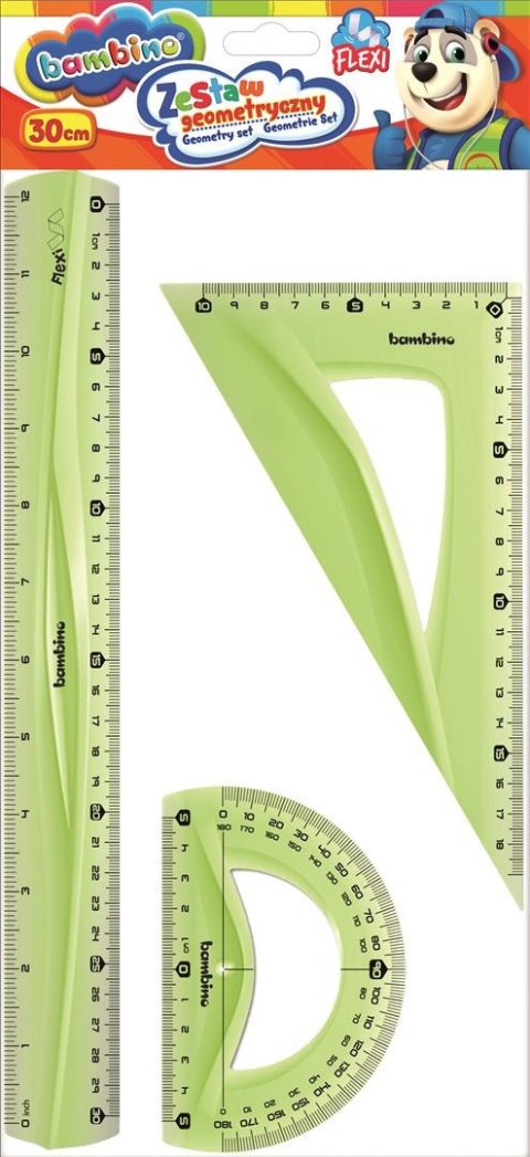 Zestaw geometryczny flexi 3 elementy 30 cm ZWIERZAKI UCZNIAKI Zestaw geometryczny flexi 3 elementy 30 cm ZWIERZAKI UCZNIAKI