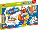 Kredki BAMBINO w oprawie drewnianej 18 kolorów + temperówka UCZNIAKI