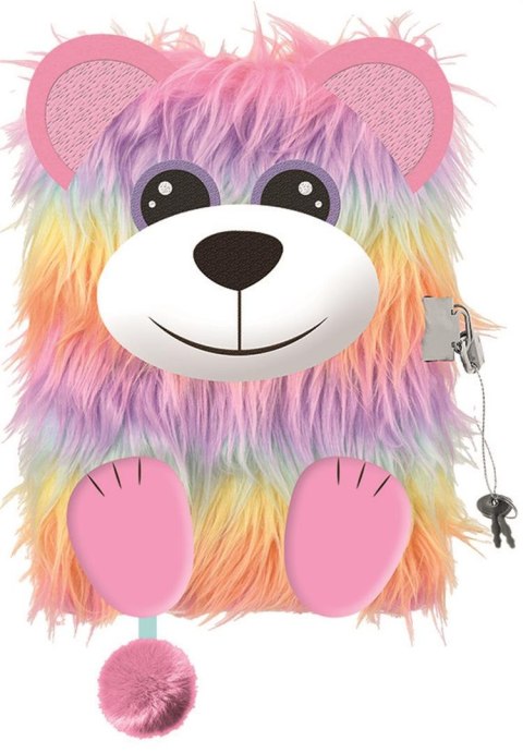 Pamiętnik z kłódką 3D "włochacz" A5 96 kartek MY LITTLE FRIEND RAINBOW BEAR Pamiętnik z kłódką 3D "włochacz" A5 96 kartek MY LITTLE FRIEND RAINBOW BEAR