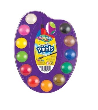 Colorino kids farby akwarelowe paletka 12 kolorów Colorino kids farby akwarelowe paletka 12 kolorów