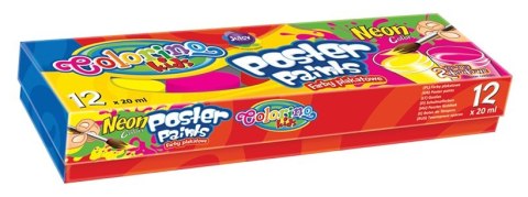 Colorino kids farby plakatowe 20 ml 12 kolorów neonowe Colorino kids farby plakatowe 20 ml 12 kolorów neonowe
