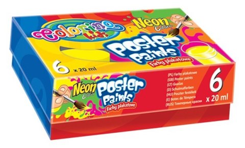 Colorino kids farby plakatowe 20 ml 6 kolorów neonowe Colorino kids farby plakatowe 20 ml 6 kolorów neonowe