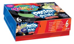 Colorino kids farby plakatowe 20 ml 6 kolorów świecące w ciemności