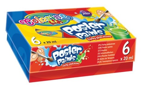 Colorino kids farby plakatowe 20 ml 6 kolorów Colorino kids farby plakatowe 20 ml 6 kolorów