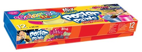 Colorino kids farby plakatowe mix 20 ml 12 kolorów Colorino kids farby plakatowe mix 20 ml 12 kolorów
