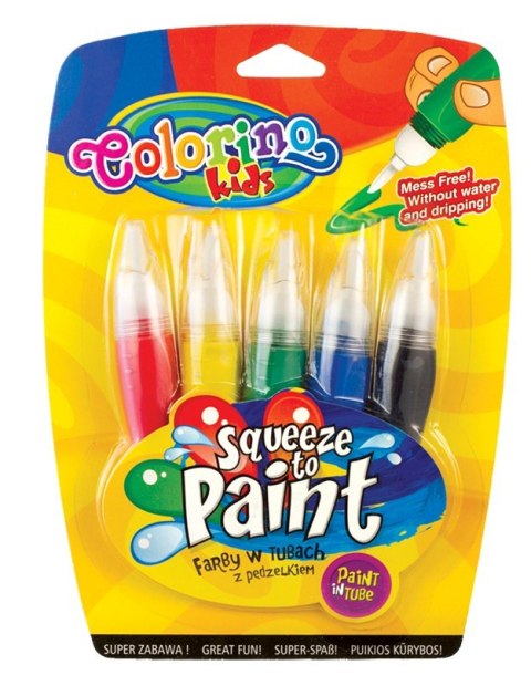 Colorino kids farby w tubach z pędzelkiem 5 kolorów Colorino kids farby w tubach z pędzelkiem 5 kolorów