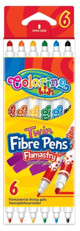 Colorino kids flamastry dwustonne 6 kolorów pisaki mazaki